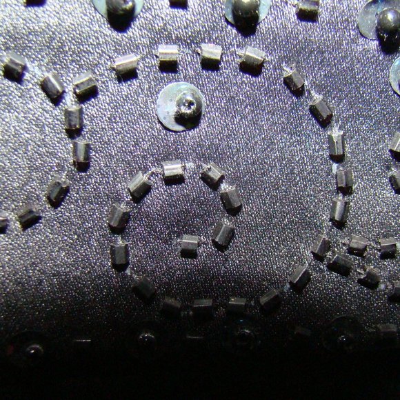 Elegant hand beaded spaghetti Strap Black Long Dress - size 18 - Picture 3 of 7